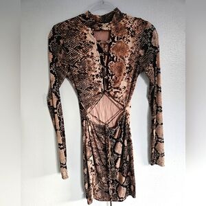 FASHION NOVA snakeskin mesh dress
